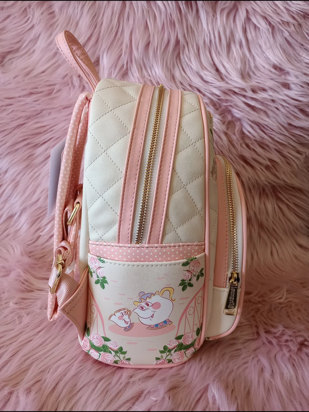Disney x Loungefly Pink Belle Floral Mini Backpack